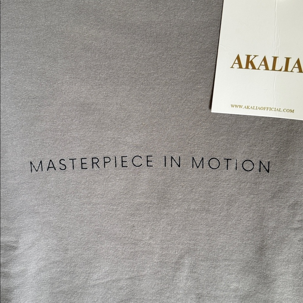 Akalia Ria Heavy Cotton Crewneck Sweatshirt in Gray NWT